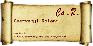 Cservenyi Roland névjegykártya