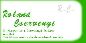 roland cservenyi business card